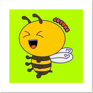 Bee Joyous, Kawaii Cute Bee Pun, Bee Happy Posters and Art